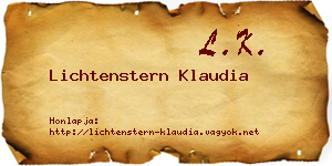 Lichtenstern Klaudia névjegykártya