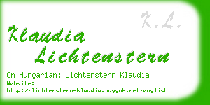 klaudia lichtenstern business card